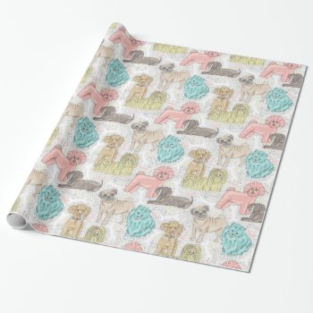 Adorable Vintage Doggies For Dog Lovers Wrapping Paper by PetsandVets at Zazzle