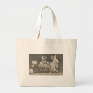 Adorable Vintage Easter Rabbit Large Tote Bag