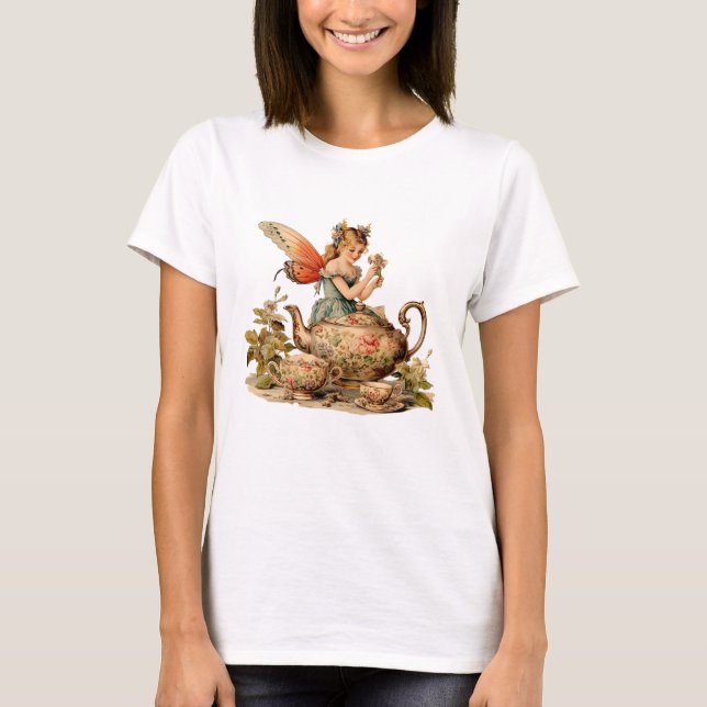 Adorable vintage fairy and teapot T-Shirt (Front)