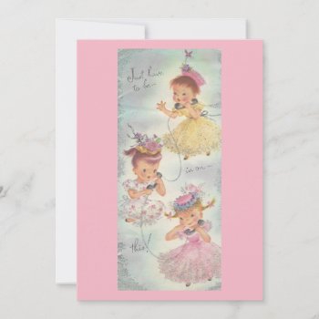 Adorable Vintage Girls Party Invitation. Invitation by Gypsify at Zazzle