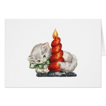 Adorable Vintage kitty christmas card