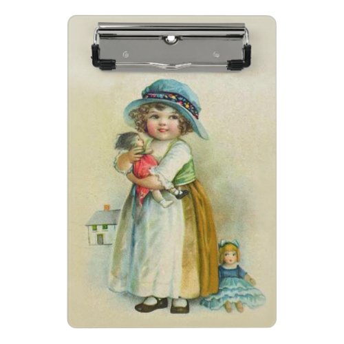 Adorable Vintage Little Girl Chubby Cheeks Dolls Mini Clipboard