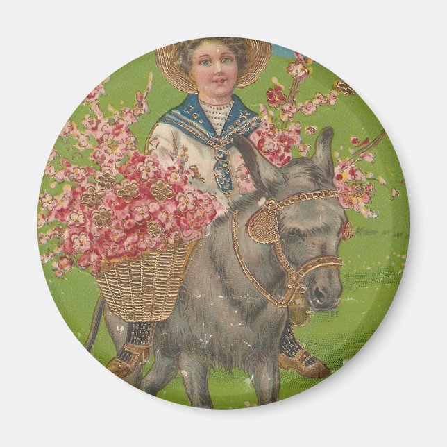 Adorable Vintage Postcard Magnet (Front)