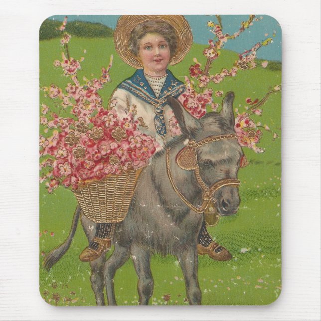 Adorable Vintage Postcard Mouse Pad (Front)