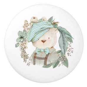 Adorable Vintage Teddy Bear Ceramic Knob