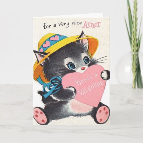 Adorable Vintage Valentines Day Card for Aunt