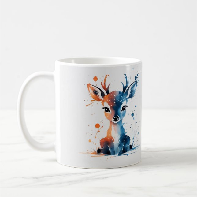 Adorable Watercolor Baby Deer Mug  (Left)