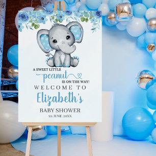 Adorable Watercolor Blue Elephant Baby shower boy Foam Board