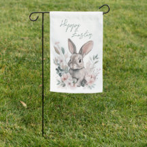 Adorable Watercolor Bunny Spring Floral Easter