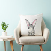 Adorable Watercolor Bunny Throw Pillow (Chair)