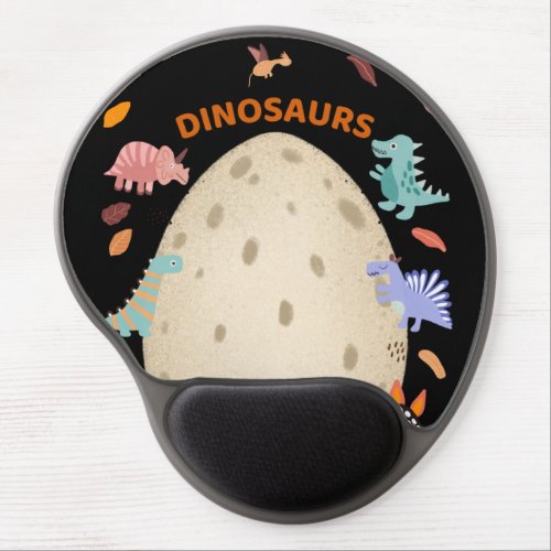 Adorable Watercolor Dinosaurs with Large Dino Egg  Gel Mouse Pad