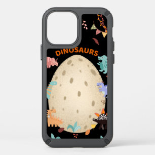 Adorable Watercolor Dinosaurs with Large Dino Egg Speck iPhone 12 Case