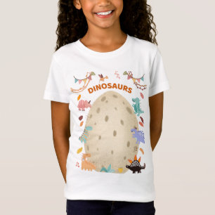 Adorable Watercolor Dinosaurs with Large Dino Egg T-Shirt