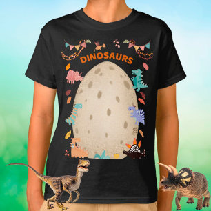 Adorable Watercolor Dinosaurs with Large Dino T-Shirt