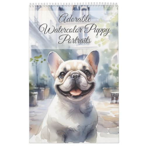Adorable Watercolor Dog Portraits 12_Month Calendar