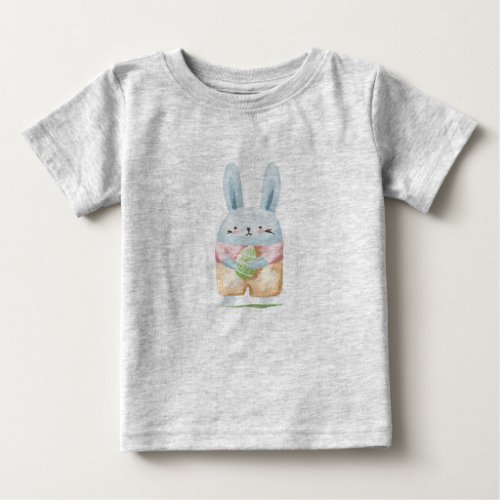 Adorable Watercolor Easter Bunny  Baby T_Shirt