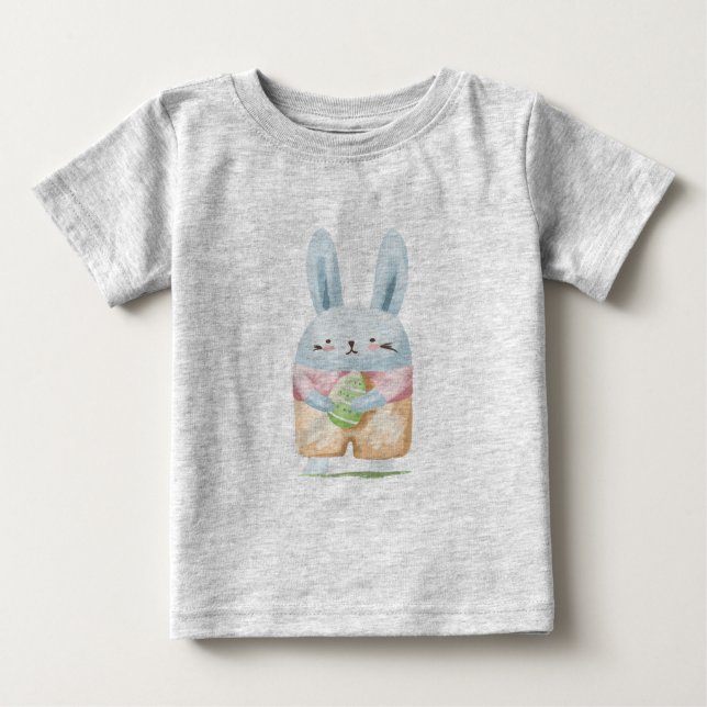 Adorable Watercolor Easter Bunny T-Shirt (Front)