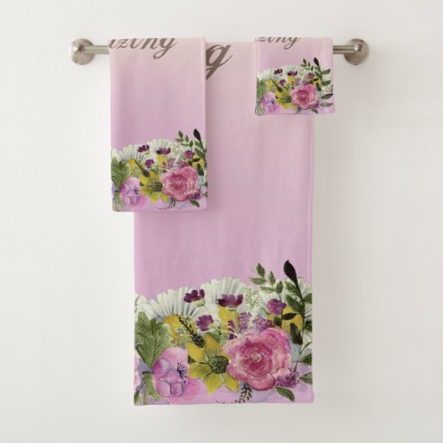 Adorable Watercolor Flowers_ You Are Amazing Bath Towel Set