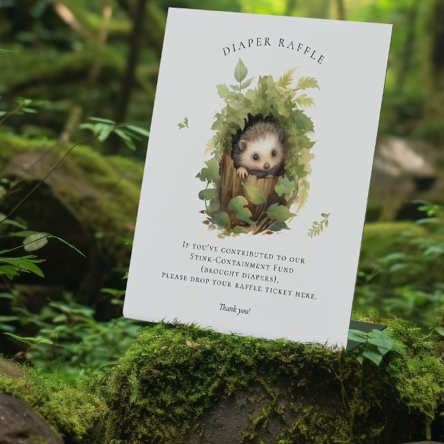 Adorable Watercolor Hedgehog Diaper Raffle Sign (Creator Uploaded)