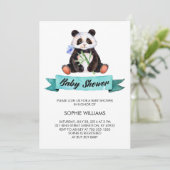 Adorable Watercolor Panda Baby Shower Invitation (Standing Front)