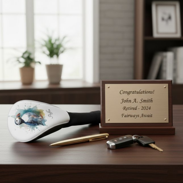 Adorable Watercolor Puffin, custom Golf Head Cover (Creator Uploaded)