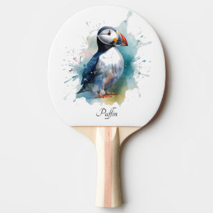 Adorable Watercolor Puffin, custom Ping Pong Paddle