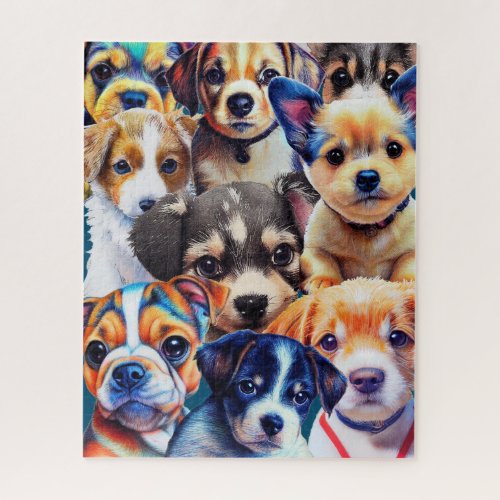 Adorable Watercolor Puppy Puzzle