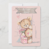 Adorable Watercolor Teddy Bear Baby Shower Invitation (Front)