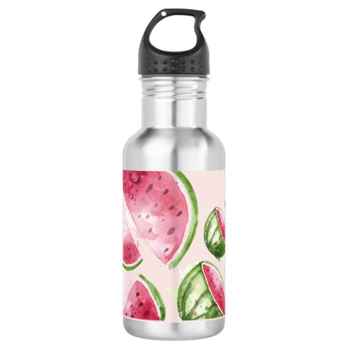 Adorable Watercolor Watermelon Stainless Steel Water Bottle