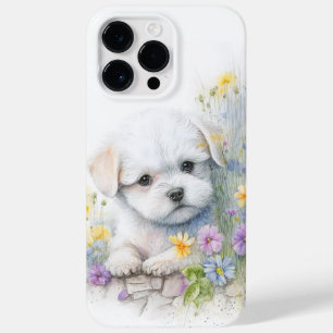 ADORABLE WATERCOLOR WHITE MALTESE PUPPY DOG Case-Mate iPhone 14 PRO MAX CASE