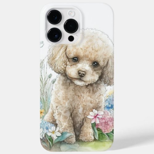 ADORABLE WATERCOLOR WHITE POODLE PUPPY DOG Case_Mate iPhone 14 PRO MAX CASE