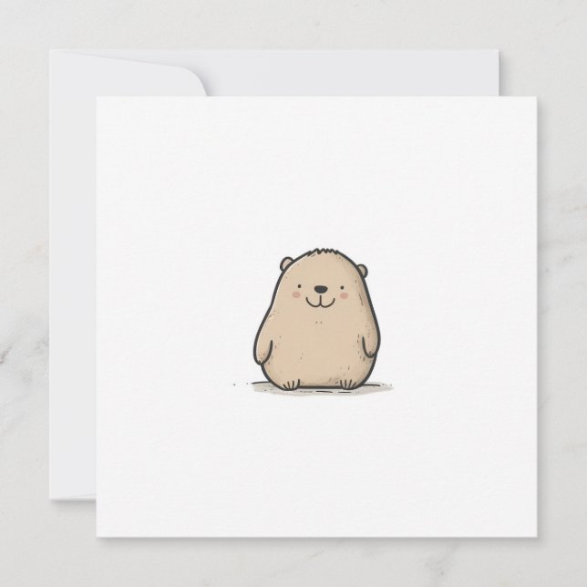 Adorable Watercolor Wombat Holiday Card (Front)