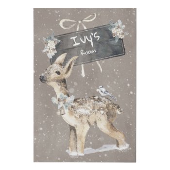 Adorable Watercolor Woodland Animals Art For Kids Faux Canvas Print by Vanillaextinctions at Zazzle