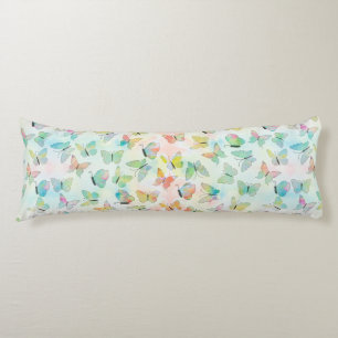 Adorable watercolors paint butterflies pattern body pillow
