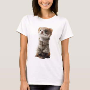 Adorable Weasel wearing Knitted Sweater