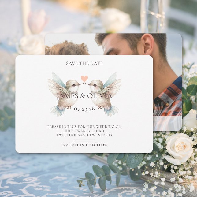 Adorable Wedding Add Photo Save The Date  (Adorable Wedding Add Photo Save The Date (front and back))