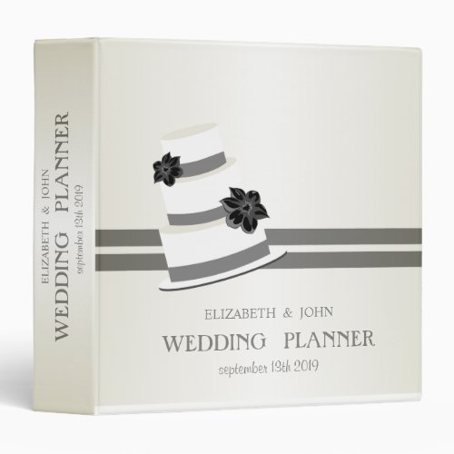 Adorable Wedding Cake Personalized Bridal Planner Binder