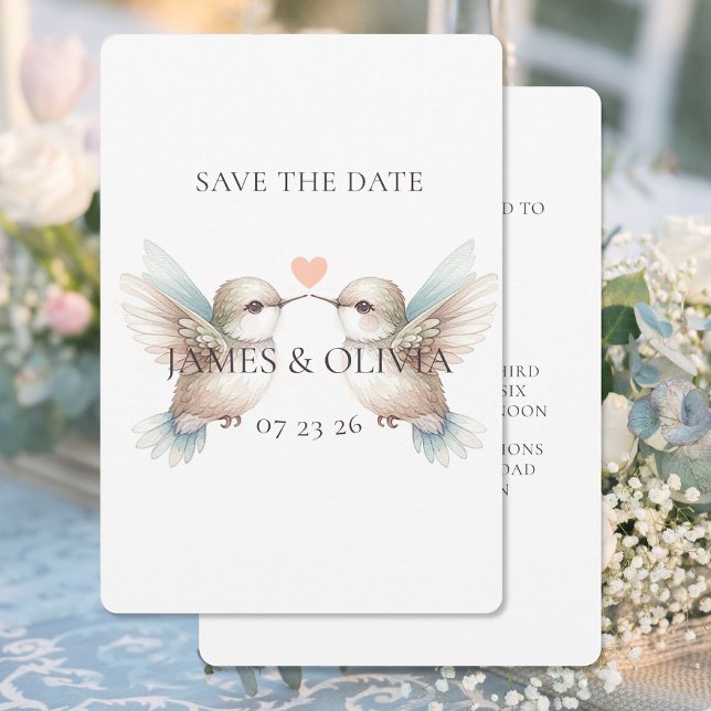 Adorable Wedding Hummingbird Save the Date (Creator Uploaded)