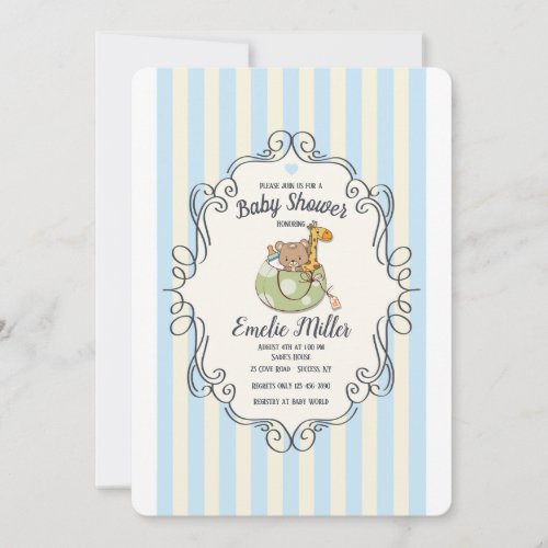 Adorable Welcome Blue Invitation