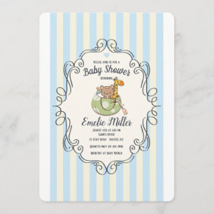 Adorable Welcome Blue Invitation