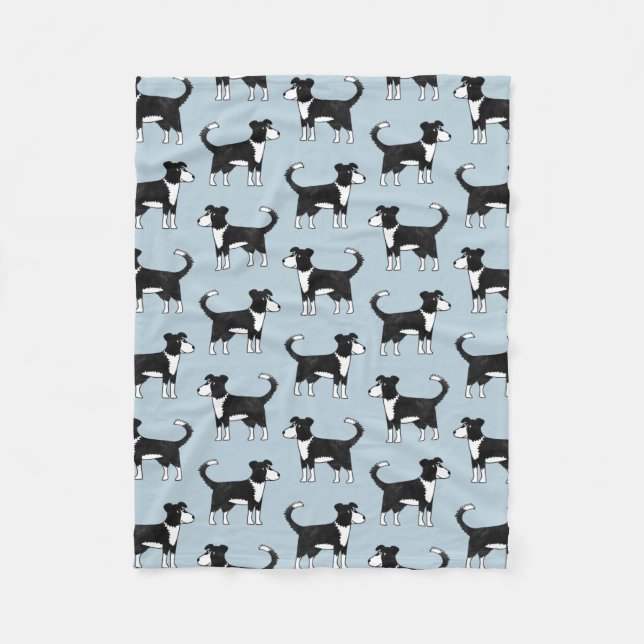 Adorable Welsh Border Collie Sheep Dog Pattern Fleece Blanket (Front)