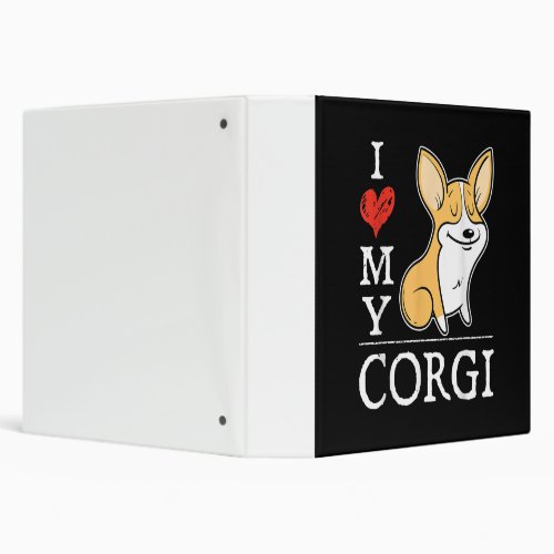 Adorable Welsh Corgis  Cute Doggy I Love My Corgi 3 Ring Binder