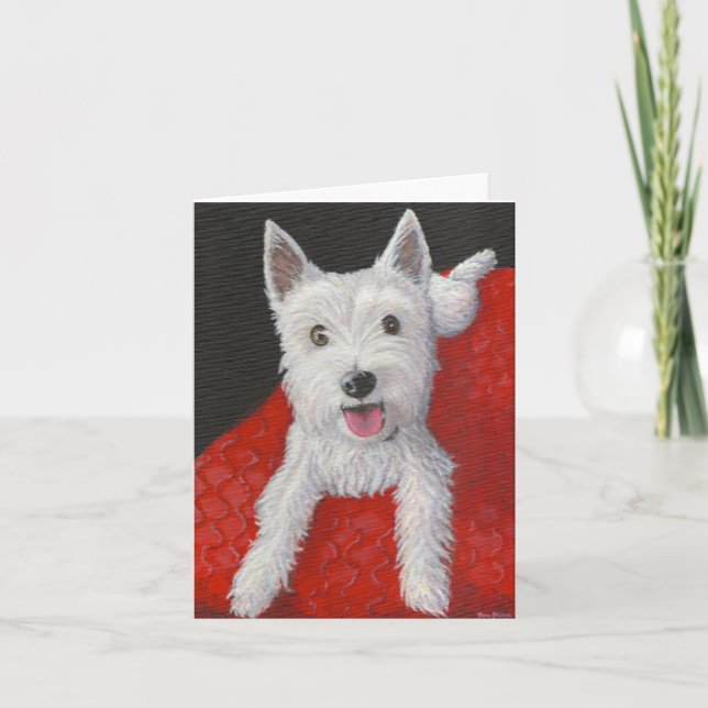 Adorable Westie Greeting Card (Front)