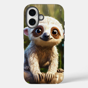 Adorable Wet Baby Sloth iPhone 16 Case