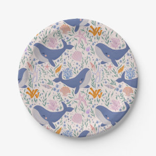 Adorable Whale and Sea Life Paper Plates