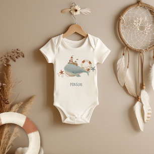 Adorable Whale Baby Shower Baby Bodysuit