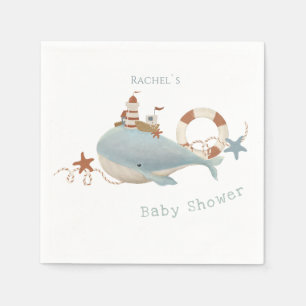Adorable Whale Baby Shower Napkins