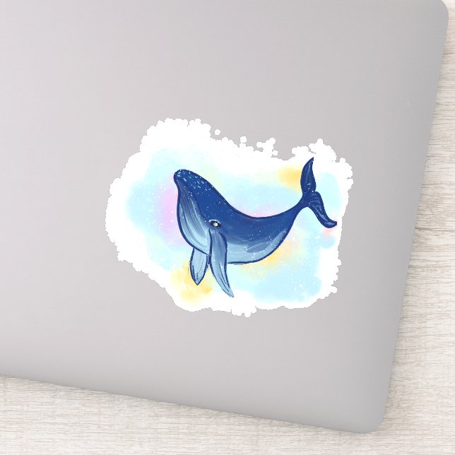 Adorable whale illustration sticker (Detail)