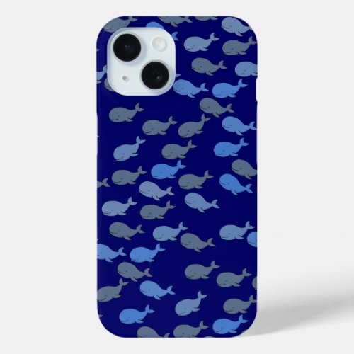 adorable Whales pattern iPhone 15 Case