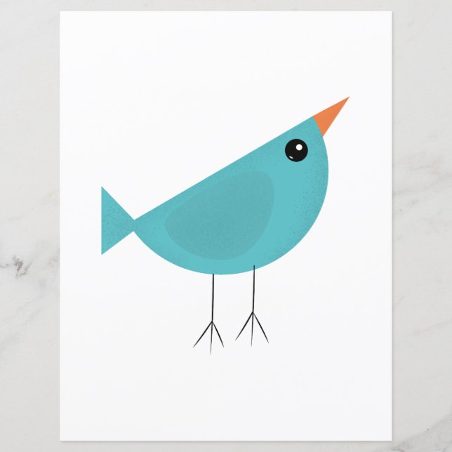 Adorable Whimsical Bird Nature Art (Front)